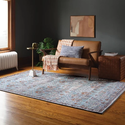 5'x7' Woven Flatweave Area Rug Blue - Threshold™ 3 5'x7' Woven Flatweave Area Rug Blue - Threshold™