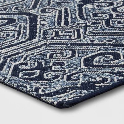 Paisley Outdoor Rug Blue - Threshold™ 4 Paisley Outdoor Rug Blue - Threshold™ - Image 2
