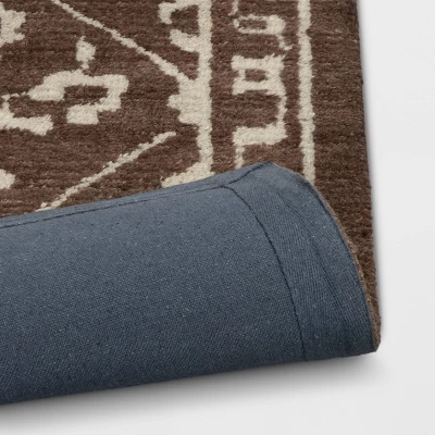 5'x7' Tile Knitted Area Rug Dark Brown - Threshold™ 5 5'x7' Tile Knitted Area Rug Dark Brown - Threshold™ - Image 3