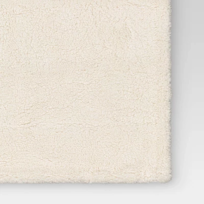 Long Faux Fur Throw Blanket Off White - Threshold™ 5 Long Faux Fur Throw Blanket Off White - Threshold™ - Image 3