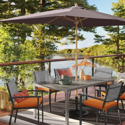 7'x10' Oversized Stripe Outdoor Rug Charcoal Gray - Threshold™ 3 7'x10' Oversized Stripe Outdoor Rug Charcoal Gray - Threshold™