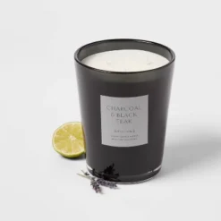 Colored Vase Glass With Dustcover & Black Teak Candle Black - Threshold™ 10 Colored Vase Glass With Dustcover & Black Teak Candle Black - Threshold™ -Threshold GUEST 66c22c12 0000 46e4 be57 6b08af1be607