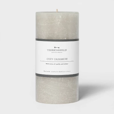 Pillar Cozy Cashmere Candle Gray - Threshold™ 5 Pillar Cozy Cashmere Candle Gray - Threshold™ - Image 3
