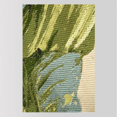 9'x12' Vacation Tropical Rectangular Woven Outdoor Area Rug Green - Threshold™ 5 9'x12' Vacation Tropical Rectangular Woven Outdoor Area Rug Green - Threshold™ - Image 3