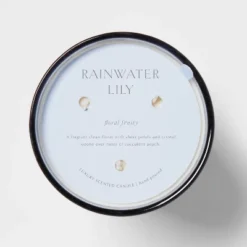 Colored Vase Glass With Dustcover Rainwater Lily Candle Gray - Threshold™ -Threshold GUEST 6efd91a6 961e 4e90 a80c c65ad3c57740