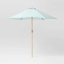 9'x9' Market Patio Umbrella - Light Wood Pole - Threshold™ -Threshold GUEST 6f6208b7 69b3 4860 8b1c 0efc735fa205