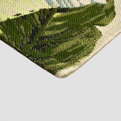 9'x12' Vacation Tropical Rectangular Woven Outdoor Area Rug Green - Threshold™ 3 9'x12' Vacation Tropical Rectangular Woven Outdoor Area Rug Green - Threshold™