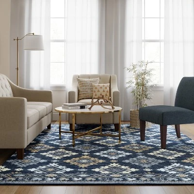 7'x10' Jacquard Woven Area Rug Indigo - Threshold™ 4 7'x10' Jacquard Woven Area Rug Indigo - Threshold™ - Image 2