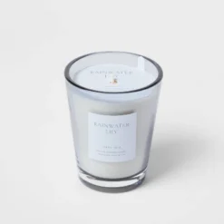 Colored Vase Glass With Dustcover Rainwater Lily Candle Gray - Threshold™ -Threshold GUEST 7339fae5 ce6f 45a1 a5a1 db5f23225a58