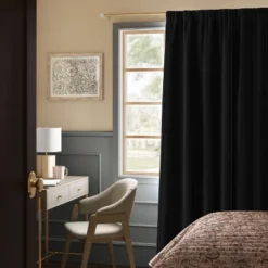 Blackout Henna Window Curtain Panel Black - Threshold™
