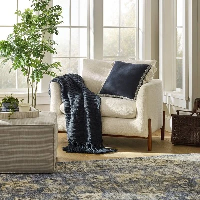 Woven Frame Square Throw Pillow With Side Tassels - Threshold™ Designed With Studio McGee 3 Woven Frame Square Throw Pillow With Side Tassels - Threshold™ Designed With Studio McGee