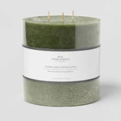 Pillar Candle Water Mint & Eucalyptus Green - Threshold™ -Threshold GUEST 758ed7d4 2bd7 4340 8e85 d3cb5afa8c79