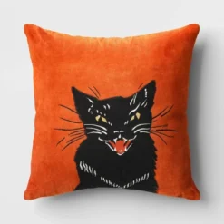Fierce Cat Applique Cotton Velvet Square Halloween Throw Pillow - Threshold™ 11 Fierce Cat Applique Cotton Velvet Square Halloween Throw Pillow - Threshold™ -Threshold GUEST 75d286a9 5b9e 4de0 9d76 c71c6fcc15aa