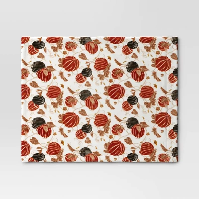 Pumpkin Printed Plush With Shearling Reverse Throw Blanket - Threshold™ 4 Pumpkin Printed Plush With Shearling Reverse Throw Blanket - Threshold™ - Image 2
