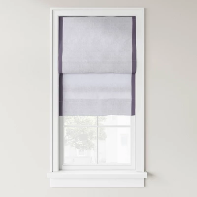 1pc Light Filtering Cordless Linen Blend Roman Window Shade Gray - Threshold™ 5 1pc Light Filtering Cordless Linen Blend Roman Window Shade Gray - Threshold™ - Image 3