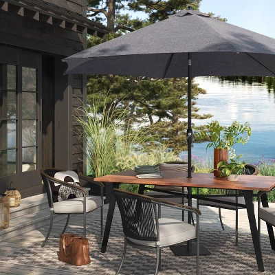 10' Round Outdoor Patio Market Umbrella - Threshold™ 3 10' Round Outdoor Patio Market Umbrella - Threshold™