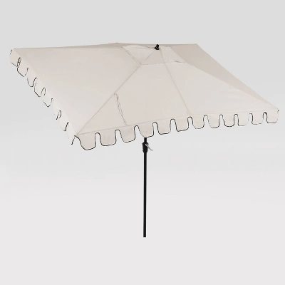 6.5'x10' Rectangular Scalloped Outdoor Patio Market Umbrella Off-White With Black Pole - Threshold™ 8 6.5'x10' Rectangular Scalloped Outdoor Patio Market Umbrella Off-White With Black Pole - Threshold™ - Image 6