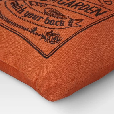 Embroidered Ghosts In The Garden Square Halloween Throw Pillow Orange - Threshold™ 5 Embroidered Ghosts In The Garden Square Halloween Throw Pillow Orange - Threshold™ - Image 3