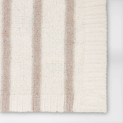 Cozy Feathery Knit Border Striped Throw Blanket - Threshold™ 5 Cozy Feathery Knit Border Striped Throw Blanket - Threshold™ - Image 3