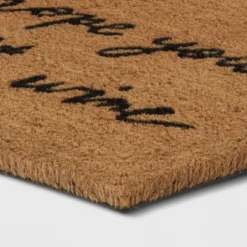Threshold 19 1'6"x2'6" Hope You Brought Wine Coir Doormat Tan/Black - Threshold™