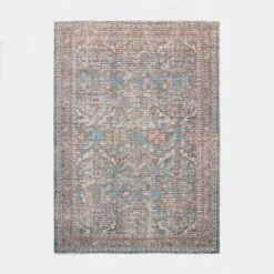 Persian Printed Poly/Wool Handmade Tufted Area Rug Blue/Brown - Threshold™ Designed With Studio McGee -Threshold GUEST 88aaab64 e435 4794 89f5 f8ef3dc6c8f7