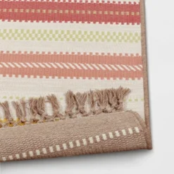 5'x7' Textural Stripe Rectangular Woven Outdoor Area Rug Light Pink - Threshold™ 7 5'x7' Textural Stripe Rectangular Woven Outdoor Area Rug Light Pink - Threshold™ -Threshold GUEST 8cfd2fd5 5bd5 4e16 9c2a c386fdabfe2f 1