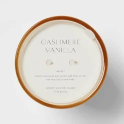 Colored Vase Glass With Dustcover Cashmere Vanilla Candle Ivory - Threshold™ -Threshold GUEST 8d091c5b bbc5 49dc 9739 323e5f4d7b9f
