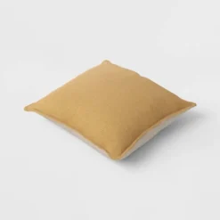 Square Linen Reversible Throw Pillow With Flange Contrast Neutral/Gold - Threshold™ -Threshold GUEST 8f0a0643 d5f0 44ce b3ad 7803bc6cffe7