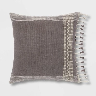 Square Woven Pattern Tassel Decorative Throw Pillow - Threshold™ 7 Square Woven Pattern Tassel Decorative Throw Pillow - Threshold™ - Image 5
