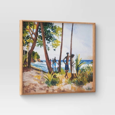 30" X 24" Village Waterfront By Boscoe Holder Framed Canvas Board - Threshold™ 4 30" X 24" Village Waterfront By Boscoe Holder Framed Canvas Board - Threshold™ - Image 2