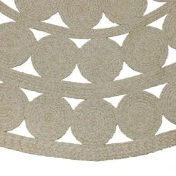 8' Round Ornate Braided Outdoor Rug Neutral - Threshold™