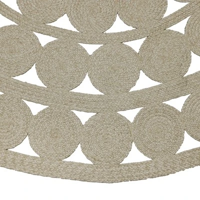 8' Round Ornate Braided Outdoor Rug Neutral - Threshold™ 3 8' Round Ornate Braided Outdoor Rug Neutral - Threshold™