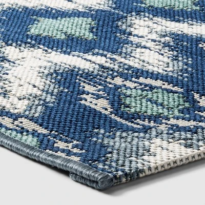 Ikat Outdoor Rug Blue - Threshold 3 Ikat Outdoor Rug Blue - Threshold