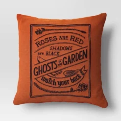 Embroidered Ghosts In The Garden Square Halloween Throw Pillow Orange - Threshold™ 9 Embroidered Ghosts In The Garden Square Halloween Throw Pillow Orange - Threshold™ -Threshold GUEST 940441dc 54cb 444d 997a c7665744f61a