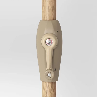 9' Round Grid Outdoor Patio Market Umbrella Cream With Light Wood Pole - Threshold™ 6 9' Round Grid Outdoor Patio Market Umbrella Cream With Light Wood Pole - Threshold™ - Image 4