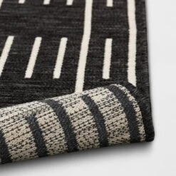 5'x7' Striped Checks Outdoor Rug Charcoal Gray - Threshold™ 7 5'x7' Striped Checks Outdoor Rug Charcoal Gray - Threshold™ -Threshold GUEST 9770147b 5994 4c8a 9be8 bcd581a2fa17