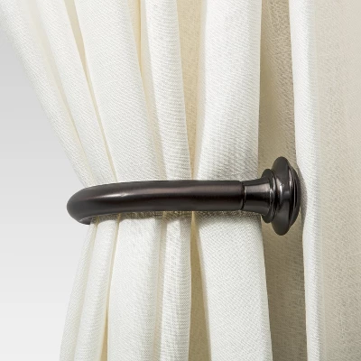 Curtain Holdback Oil Rubbed Bronze - Threshold™ 2 Curtain Holdback Oil Rubbed Bronze - Threshold™