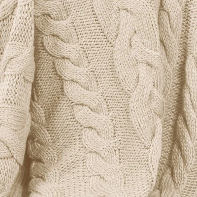 Chunky Cable Knit Reversible Throw Blanket - Threshold™ 5 Chunky Cable Knit Reversible Throw Blanket - Threshold™ - Image 4