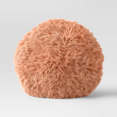 Long Faux Fur Round Throw Pillow - Threshold™ 5 Long Faux Fur Round Throw Pillow - Threshold™ - Image 3
