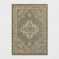 Medallion Jewel Boarder Persian Rug Cream/Gray - Threshold 9 Medallion Jewel Boarder Persian Rug Cream/Gray - Threshold -Threshold GUEST 9c6255e0 5b41 4a38 97f4 48ea4bed8943