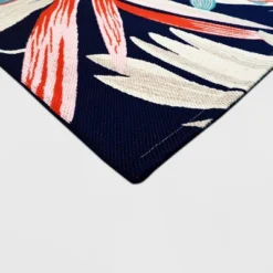 5' X 7' Jungle Tropical Outdoor Rug Navy/Coral - Threshold™
