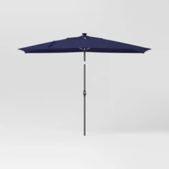 10'x6' Rectangular Solar Market Patio Umbrella - Black Pole - Threshold™ -Threshold GUEST 9f5015ed 9b81 4588 8ca4 f7b1151ddc5c