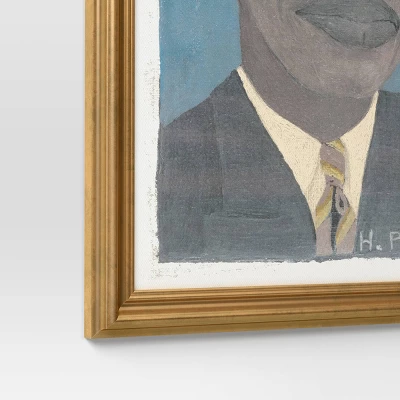16" X 20" Self Portrait II By Horace Pippin Vintage Framed Wall Cotton Canvas Gold - Threshold™ 5 16" X 20" Self Portrait II By Horace Pippin Vintage Framed Wall Cotton Canvas Gold - Threshold™ - Image 3