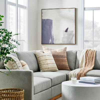 36" X 36" Shape Abstract Framed Wall Canvas - Threshold™ Designed With Studio McGee 3 36" X 36" Shape Abstract Framed Wall Canvas - Threshold™ Designed With Studio McGee