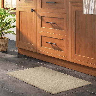 1'6"x2'6" Rectangle Indoor Floor Mat Tan - Threshold™: Basket Weave, Kitchen Comfort, Flat Pile, PVC Backing 3 1'6"x2'6" Rectangle Indoor Floor Mat Tan - Threshold™: Basket Weave, Kitchen Comfort, Flat Pile, PVC Backing