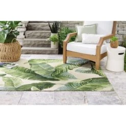 9'x12' Vacation Tropical Rectangular Woven Outdoor Area Rug Green - Threshold™ 9 9'x12' Vacation Tropical Rectangular Woven Outdoor Area Rug Green - Threshold™ -Threshold GUEST aab5da14 b695 40aa 928e d873f7173533