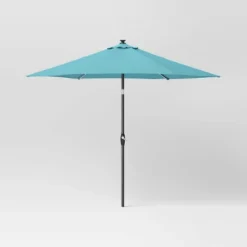 9' Round Solar Outdoor Patio Market Umbrella Turquoise - Threshold™ 13 9' Round Solar Outdoor Patio Market Umbrella Turquoise - Threshold™ -Threshold GUEST aba25b0f 34ec 4463 9fdd 2bc4650ebc10