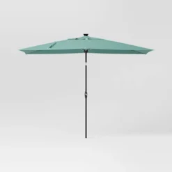 10'x6' Rectangular Solar Market Patio Umbrella - Black Pole - Threshold™ -Threshold GUEST adfeb821 0b88 4e89 b0b1 ed1efe41b945