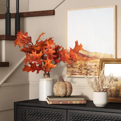 Oak Leaf Arrangement In Ceramic Pot - Threshold™ 3 Oak Leaf Arrangement In Ceramic Pot - Threshold™