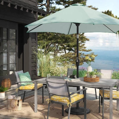 9'x9' Market Patio Umbrella - Black Pole - Threshold™ 3 9'x9' Market Patio Umbrella - Black Pole - Threshold™